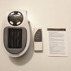 Portable Wall Plug-In Electric Heater With Remote Control & Timer Function